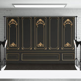 Lofaris Black And Gold Gypsum Line Vintage Wall Backdrop